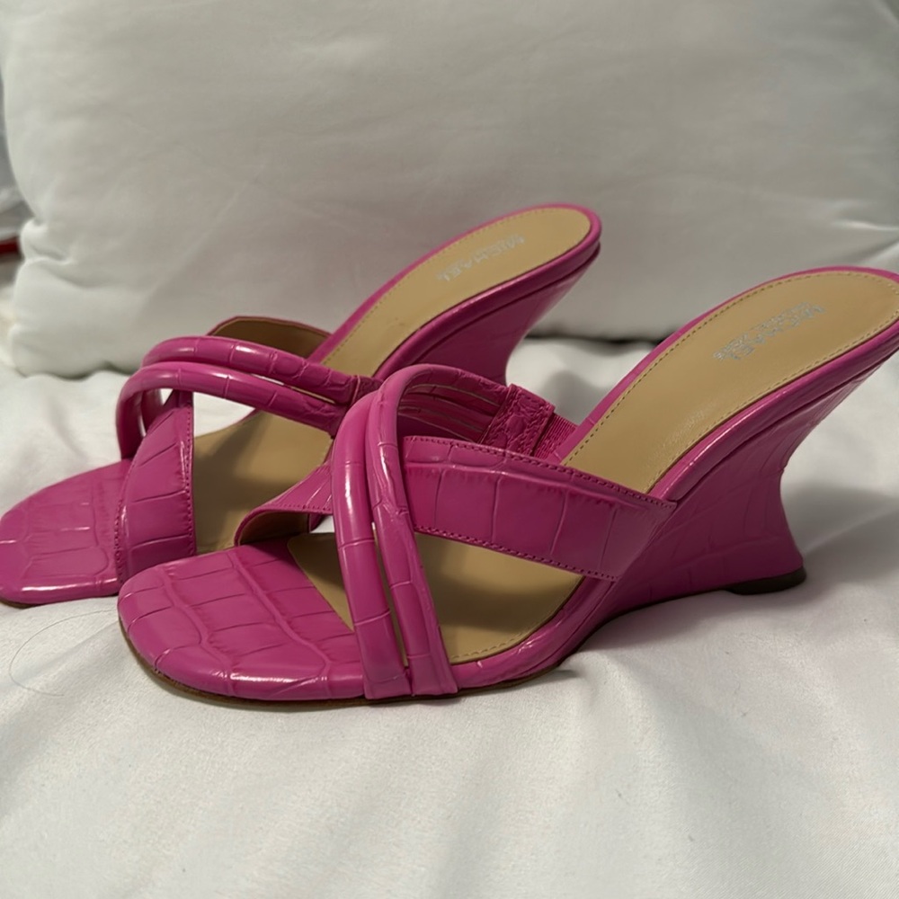 Michael Kors Pink Wedge Sandal Sz 7.5